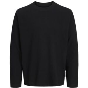 JACK & JONES Jcodynamic Fabric Tee Ls Crew Neck, svart, S JACK & JONES Jcodynamic Fabric Tee Ls Crew Neck, svart, S