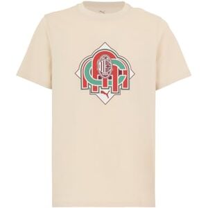 A.C. Milan FtblCulture T-shirt med Puma-logotyp, officiell produkt, vuxen, beige, XL A.C. Milan FtblCulture T-shirt med Puma-logotyp, officiell produkt, vuxen, beige, XL