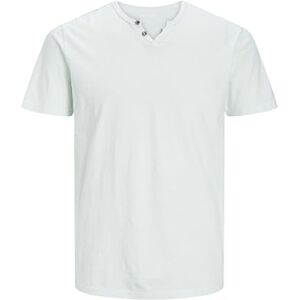 JACK & JONES Herr Grund T-Shirt V-hals Kortärmad Jersey Bomull Skjorta med knappar JJESPLIT, Color:Mint, Size:XL JACK & JONES Herr Grund T-Shirt V-hals Kortärmad Jersey Bomull Skjorta med knappar JJESPLIT, Color:Mint, Size:XL