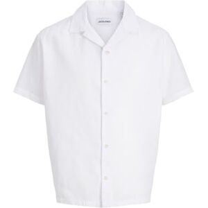 JACK & JONES Jjesummer Linen Blend Resort Shirt Ss Sn, Vit, L JACK & JONES Jjesummer Linen Blend Resort Shirt Ss Sn, Vit, L
