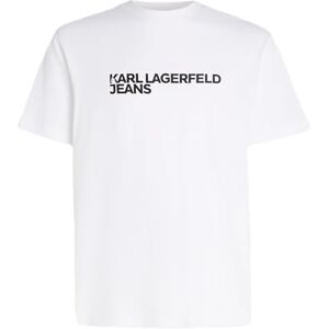 KARL LAGERFELD JEANS , Herr, Vanlig Kortärm Essential Logo T-Shirt, Vanlig Fit, Vit, XL KARL LAGERFELD JEANS , Herr, Vanlig Kortärm Essential Logo T-Shirt, Vanlig Fit, Vit, XL