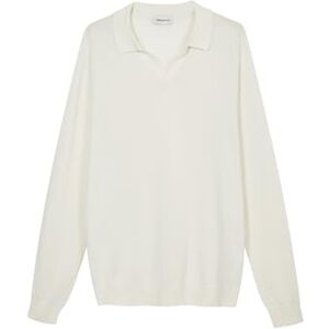 Diana Studio Knapplös rakad pikétröja, herr, 100% extra förkrympt lätt bomull, långa ärmar, avslappnad passform, Beige, XXL Diana Studio Knapplös rakad pikétröja, herr, 100% extra förkrympt lätt bomull, långa ärmar, avslappnad passform, Beige, XXL