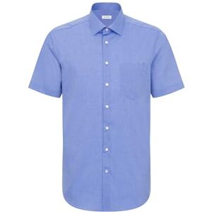 Seidensticker Silkesdekal herr affärströja – normal passform – strykfri – Kent krage – kortärmad – 100% bomull, Blå (medelblå 14), 48 SE Seidensticker Silkesdekal herr affärströja – normal passform – strykfri – Kent krage – kortärmad – 100% bomull, Blå (medelblå 14), 48 SE