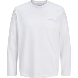 JACK & JONES Jjcollege logotyp Tee Ls Crew Neck, Ljus vit, XL JACK & JONES Jjcollege logotyp Tee Ls Crew Neck, Ljus vit, XL