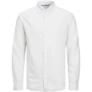 JACK & JONES JPRCCMAZE linne skjorta L/S knapp DOWN, Ljus vit/passform: bekväm passform, S JACK & JONES JPRCCMAZE linne skjorta L/S knapp DOWN, Ljus vit/passform: bekväm passform, S