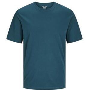 JACK & JONES T-shirt för män enfärgad rund hals t-shirt, djup blågrön, L JACK & JONES T-shirt för män enfärgad rund hals t-shirt, djup blågrön, L