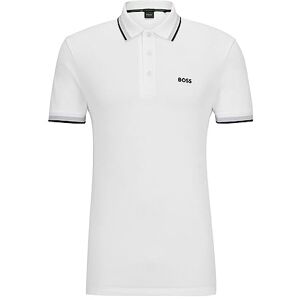 Boss Kortärmad polotröja för män, Vitt, 3XL Boss Kortärmad polotröja för män, Vitt, 3XL