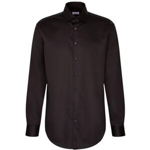 Seidensticker Silkesdekal herr business skjorta – normal passform – lätt att stryka – Kent krage – långärmad – 100% bomull, svart, 42 SE Seidensticker Silkesdekal herr business skjorta – normal passform – lätt att stryka – Kent krage – långärmad – 100% bomull, svart, 42 SE