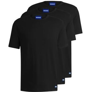 Boss HUGO Herr BLUE3 Naolo set med tre t-shirts i bomullsjersey med logotyper för män, svart, S Boss HUGO Herr BLUE3 Naolo set med tre t-shirts i bomullsjersey med logotyper för män, svart, S
