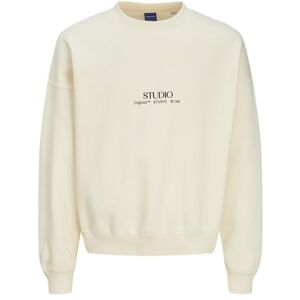JACK & JONES JACK&JONES Jorbrooklyn Graphic Sweat Crew Neck Ln, Antik vit, L JACK & JONES JACK&JONES Jorbrooklyn Graphic Sweat Crew Neck Ln, Antik vit, L
