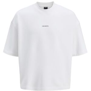JACK & JONES Jcoinfinity Print Back Sweat Ss, Ljus vit, XS JACK & JONES Jcoinfinity Print Back Sweat Ss, Ljus vit, XS