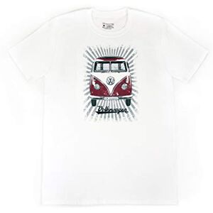 BRISA VW Collection – Volkswagen t-shirt unisex kortärmad och rund krage med T1 Bulli buss-motiv av bomull utan sidosömmar (S-XXL), Strål/röd/vit, XL BRISA VW Collection – Volkswagen t-shirt unisex kortärmad och rund krage med T1 Bulli buss-motiv av bomull utan sidosömmar (S-XXL), Strål/röd/vit, XL