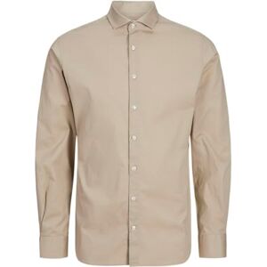 JACK & JONES Herr Jprblajaxon Stretch skjorta L/S Noos långärmad, BEIgE, L JACK & JONES Herr Jprblajaxon Stretch skjorta L/S Noos långärmad, BEIgE, L