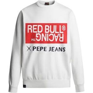 Pepe Jeans Red Bull Racing X herr RBR Intarsia logo stickad rund hals stickat, vit (benvit), XL, Vit (benvit), XL Pepe Jeans Red Bull Racing X herr RBR Intarsia logo stickad rund hals stickat, vit (benvit), XL, Vit (benvit), XL