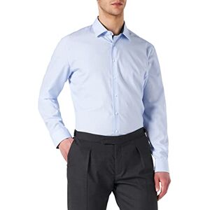 Seidensticker Silkesdekal herr affärströja – smal passform – strykfri – Kent krage – långärmad – lapp – ränder – 100% bomull, Ljusblå, 38 SE Seidensticker Silkesdekal herr affärströja – smal passform – strykfri – Kent krage – långärmad – lapp – ränder – 100% bomull, Ljusblå, 38 SE