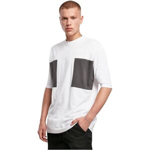 Urban Classics Herr T-shirt Big Double Pocket Tee topp med 2 bröstfickor för män finns i svart eller vit, storlek S–5XL, Vit/asfalt, S Urban Classics Herr T-shirt Big Double Pocket Tee topp med 2 bröstfickor för män finns i svart eller vit, storlek S–5XL, Vit/asfalt, S