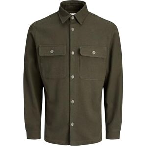 JACK & JONES Jprrayle Melange Solid L/S Overshirt Sn, Torv, S JACK & JONES Jprrayle Melange Solid L/S Overshirt Sn, Torv, S