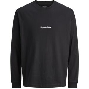 JACK & JONES Jornorrebro Emb Tee Ls Crew Neck, svart, XS JACK & JONES Jornorrebro Emb Tee Ls Crew Neck, svart, XS