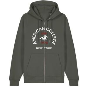 AMERICAN COLLEGE USA Herrtröja med dragkedja khaki storlek L Decontract, Färg: grön, L AMERICAN COLLEGE USA Herrtröja med dragkedja khaki storlek L Decontract, Färg: grön, L