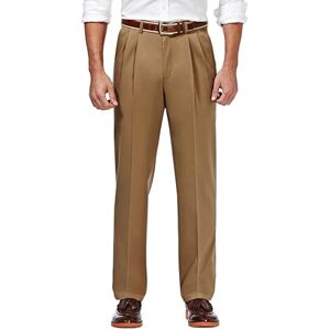 Haggar herr B&t skrynkel- och strykfritt premium kaki klassisk passform platt framtill, expanderbar midjebyxa ledig, Brittisk kaki, 38W x 34L Haggar herr B&t skrynkel- och strykfritt premium kaki klassisk passform platt framtill, expanderbar midjebyxa ledig, Brittisk kaki, 38W x 34L