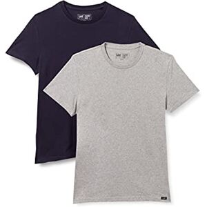 Lee Herr Twin Pack Crew T-Shirt, Grå, Navy, M x 2 stycken Lee Herr Twin Pack Crew T-Shirt, Grå, Navy, M x 2 stycken