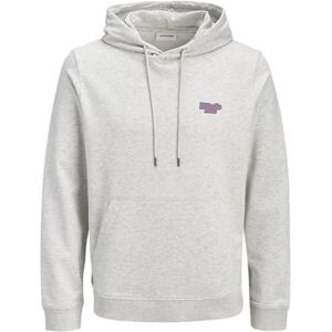 JACK & JONES Jjseattle Sweat Hood, Vit melange, S JACK & JONES Jjseattle Sweat Hood, Vit melange, S