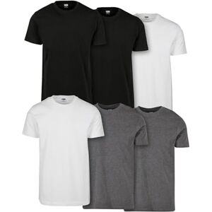 Urban Classics Basic t-shirt för män (6-pack), Svart/vit/vit/kol/kol, 3XL Urban Classics Basic t-shirt för män (6-pack), Svart/vit/vit/kol/kol, 3XL