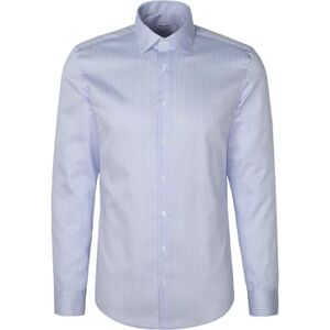 Seidensticker Silkesdekal herr business skjorta – slim fit – lätt att stryka – Kent krage – långärmad – 100% bomull, blå, 44 SE Seidensticker Silkesdekal herr business skjorta – slim fit – lätt att stryka – Kent krage – långärmad – 100% bomull, blå, 44 SE