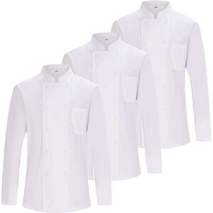 MISEMIYA Pack 3 enheter Kock Herrjacka Kock Herrjacka Hosteleria Uniform 3-842, Vit, S MISEMIYA Pack 3 enheter Kock Herrjacka Kock Herrjacka Hosteleria Uniform 3-842, Vit, S