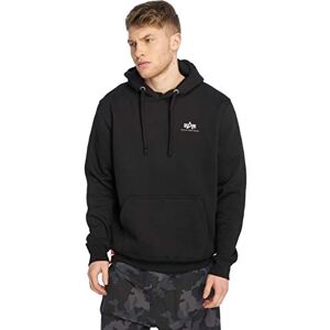 Alpha Industries Basic Hoody Small Logo Hooded Sweat för män Black Alpha Industries Basic Hoody Small Logo Hooded Sweat för män Black