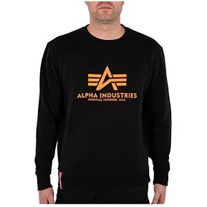 Alpha Industries Basic Reflekterande tröja med tryck för män Black/Refl.Oran Alpha Industries Basic Reflekterande tröja med tryck för män Black/Refl.Oran