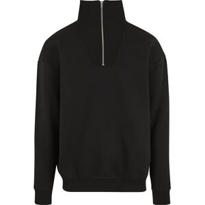 Urban Classics Tröja för män, Cut & Sew Troyer, avslappnad herrtröja med hög krage och halv dragkedja, storlekar S – 5XL, svart, L Urban Classics Tröja för män, Cut & Sew Troyer, avslappnad herrtröja med hög krage och halv dragkedja, storlekar S – 5XL, svart, L