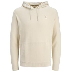 JACK & JONES Jprblurony stickad huvtröja för män, Whitecap grå, S JACK & JONES Jprblurony stickad huvtröja för män, Whitecap grå, S