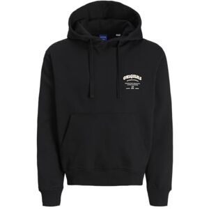 JACK & JONES Jormeadows Sweat Hood, svart, S JACK & JONES Jormeadows Sweat Hood, svart, S
