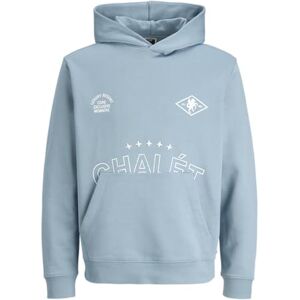JACK & JONES Jcocrest Print Sweat Hood, Blå skugga, M JACK & JONES Jcocrest Print Sweat Hood, Blå skugga, M