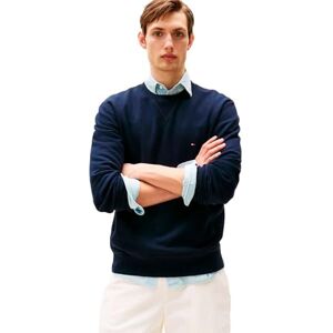 Tommy Hilfiger herr Essential Crew Neck Regular Fit Fleece Sweatshirt, Blå (ökenhimmel), XS Tommy Hilfiger herr Essential Crew Neck Regular Fit Fleece Sweatshirt, Blå (ökenhimmel), XS