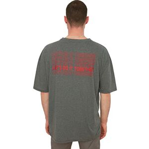 Trendyol Mäns antracit-män överdimensionerad rund krage kortärmad tryck T-shirt T-shirt, antracit, extra stor Trendyol Mäns antracit-män överdimensionerad rund krage kortärmad tryck T-shirt T-shirt, antracit, extra stor