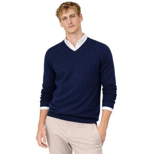 State Cashmere Långärmad tröja med V-ringning 100% ren kashmir för män, Marin, L State Cashmere Långärmad tröja med V-ringning 100% ren kashmir för män, Marin, L