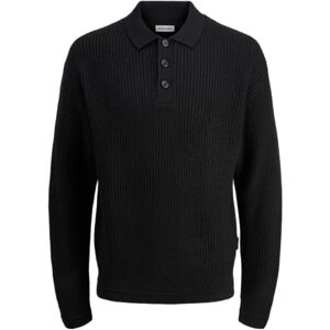 JACK & JONES Jjkaito Knit Polo Bf, svart, M JACK & JONES Jjkaito Knit Polo Bf, svart, M