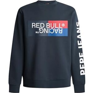 Pepe Jeans Red Bull Racing X herr RBR färg block grafisk crew sweatshirt, blå (DULWICH BLUE), XL, Blå (Dulwich blå), XL Pepe Jeans Red Bull Racing X herr RBR färg block grafisk crew sweatshirt, blå (DULWICH BLUE), XL, Blå (Dulwich blå), XL