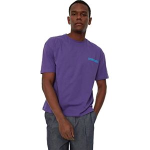 Trendyol Mäns lila manlig avslappnad passform rund krage kortärmad tryck t-shirt, lila, liten Trendyol Mäns lila manlig avslappnad passform rund krage kortärmad tryck t-shirt, lila, liten