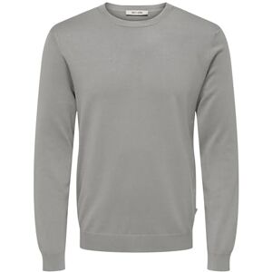 Only & Sons Onswyler Life Reg 14 Ls Crew Knit Noos, Grå flanell, L Only & Sons Onswyler Life Reg 14 Ls Crew Knit Noos, Grå flanell, L