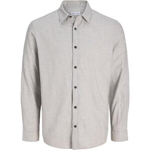 JACK & JONES Jjeclassic Melange skjorta L/S Noos, Ljusgrå melange, M JACK & JONES Jjeclassic Melange skjorta L/S Noos, Ljusgrå melange, M