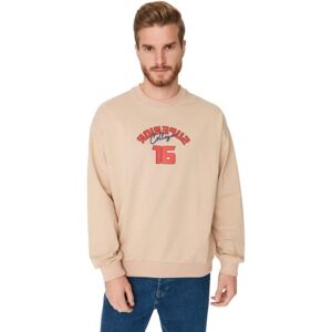 Trendyol Herr rund hals med slogan vanlig sweatshirt, beige, L, BEIgE, L Trendyol Herr rund hals med slogan vanlig sweatshirt, beige, L, BEIgE, L