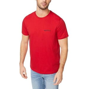 Nautica Kortärmad T-shirt med rund hals för män, röd solid, XL Nautica Kortärmad T-shirt med rund hals för män, röd solid, XL