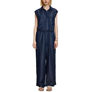 ESPRIT Collection lång onepiece i denim-look, Tencel™, Blå mörk tvättad, 34 ESPRIT Collection lång onepiece i denim-look, Tencel™, Blå mörk tvättad, 34