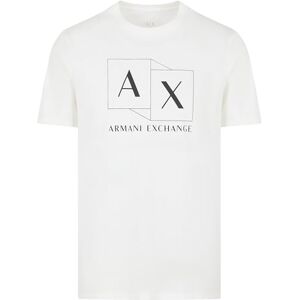 Giorgio Armani Slim Fit Mercerized Cotton Jersey Ax Box Logo T-shirt, Vit, M Giorgio Armani Slim Fit Mercerized Cotton Jersey Ax Box Logo T-shirt, Vit, M