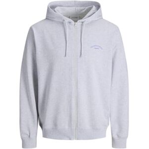 JACK & JONES Herr Jjcollege logo svettdragkedja, vit melange, XL, Vit melange, XL JACK & JONES Herr Jjcollege logo svettdragkedja, vit melange, XL, Vit melange, XL