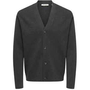 Only & Sons Onsting Life Reg Ls cardigan stickad Noos, Mörkgrå melange, XL Only & Sons Onsting Life Reg Ls cardigan stickad Noos, Mörkgrå melange, XL
