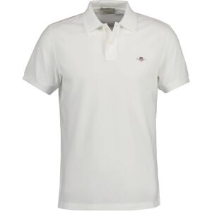 GANT Slim Shield Ss Pique pikétröja för män, Vit, 5XL GANT Slim Shield Ss Pique pikétröja för män, Vit, 5XL